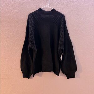 Nine West Black Sweater with Textured Knit Detail